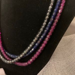 Meshed Crystal necklaces. Set of 3